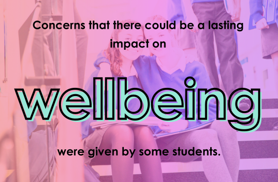Concerns that there could be a lasting impact on wellbeing were given by some students.