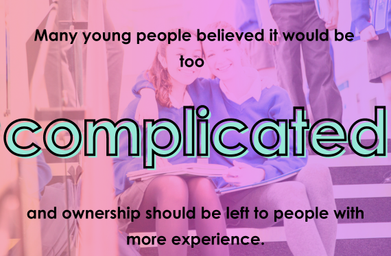 Many young people believed it would be too complicated and ownership should be left to people with more experience.