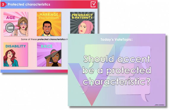 Protected characteristics example lesson