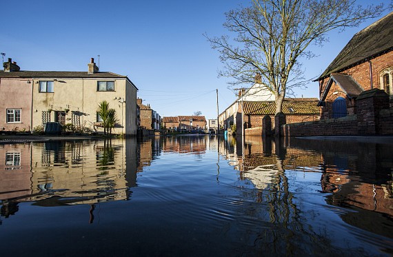 Extreme weather - flooded town