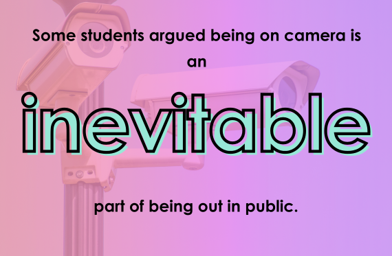 Some students argued being on camera is an inevitable part of being out in public.