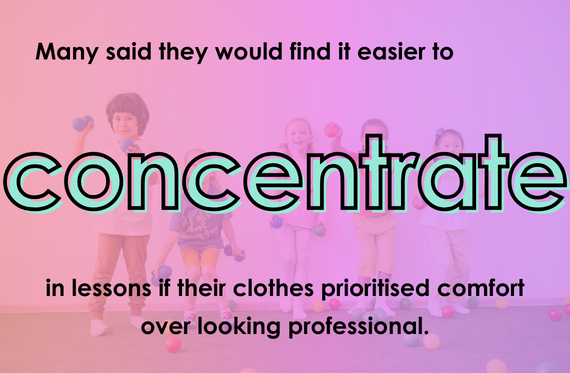 Many said they would find it easier to concentrate in lessons if their clothes prioritised comfort over looking professional.